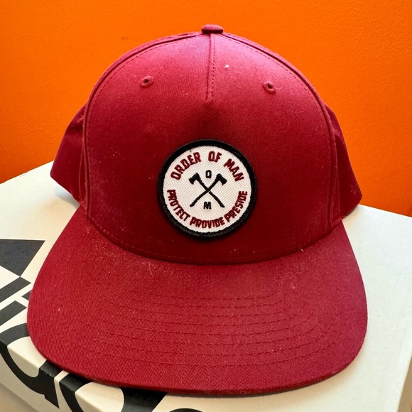 Order Of Man Maroon Mens SnapBack Trucker Hat. Gently Used - Picture 1 of 8